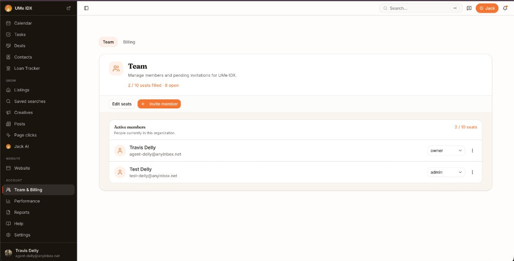 Team seats and member invites